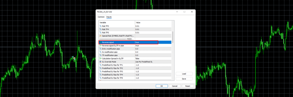enable Reverse Signal option