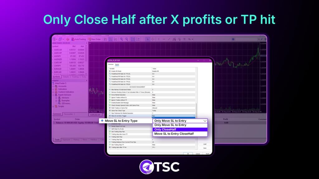 Only Close Half after X Profit or TP Hit